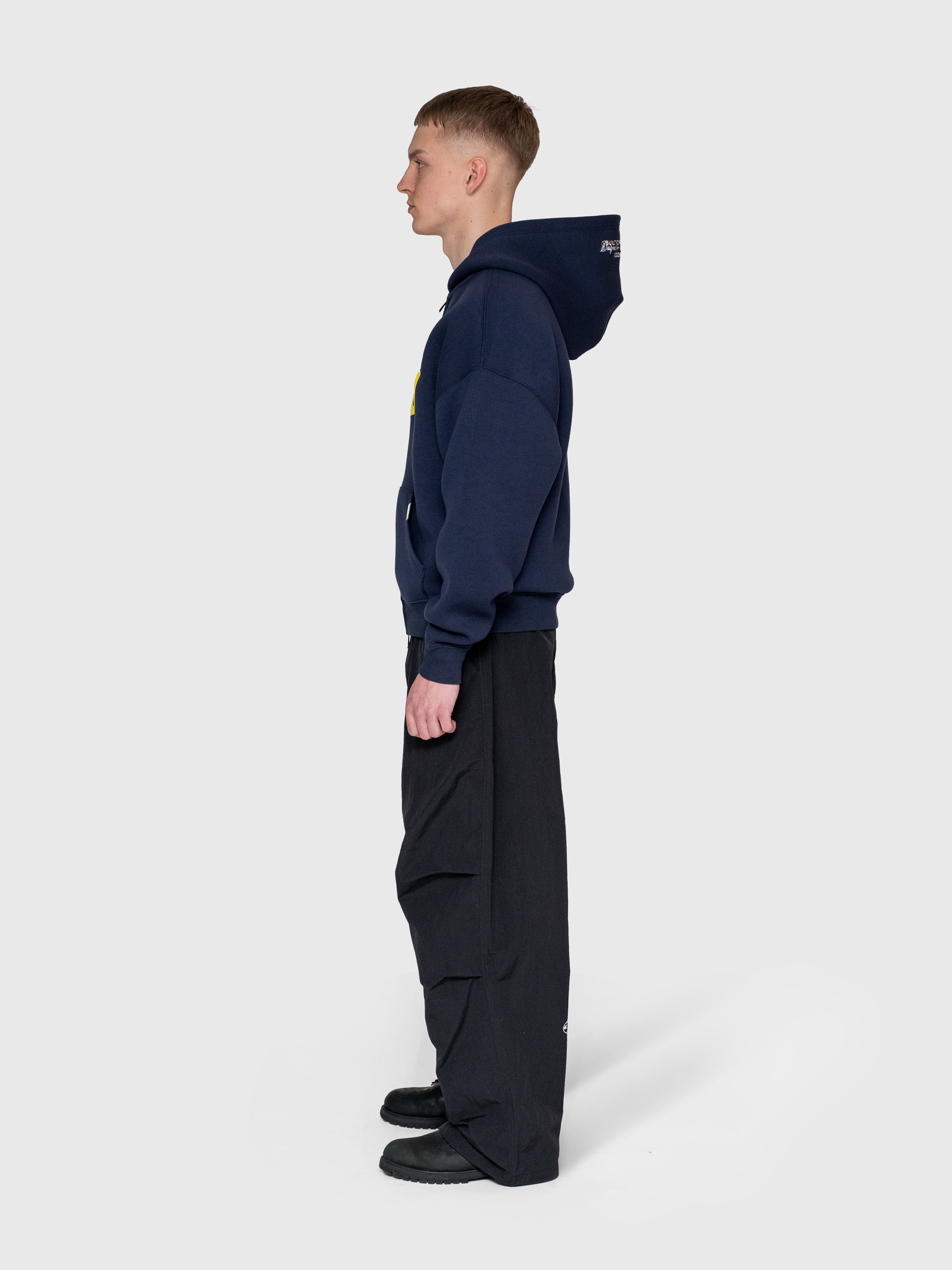 AW Puff Zip Hoodie - Midnight Navy/Yellow