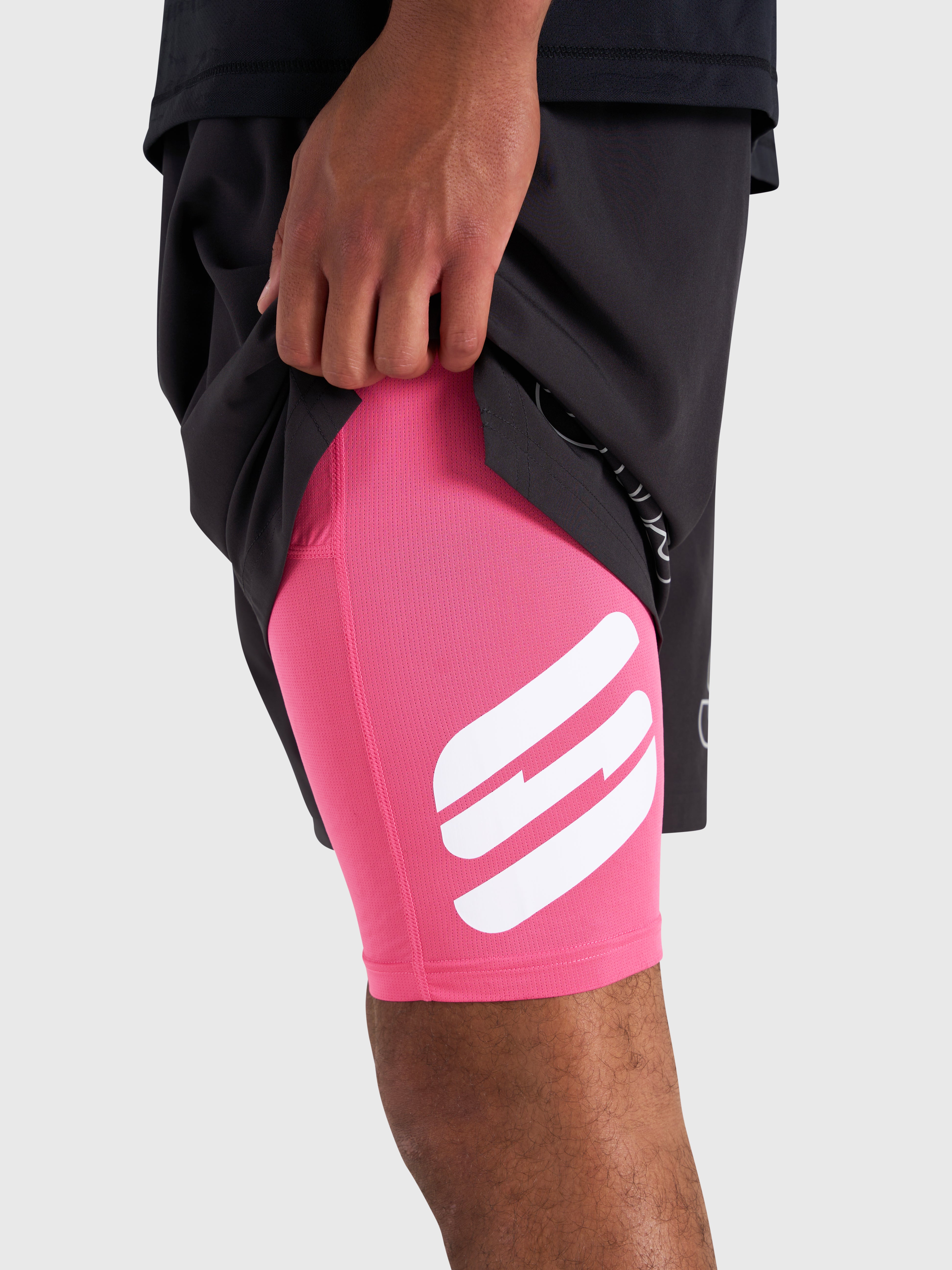 Stamina 2-1 Shorts - Black/Pink