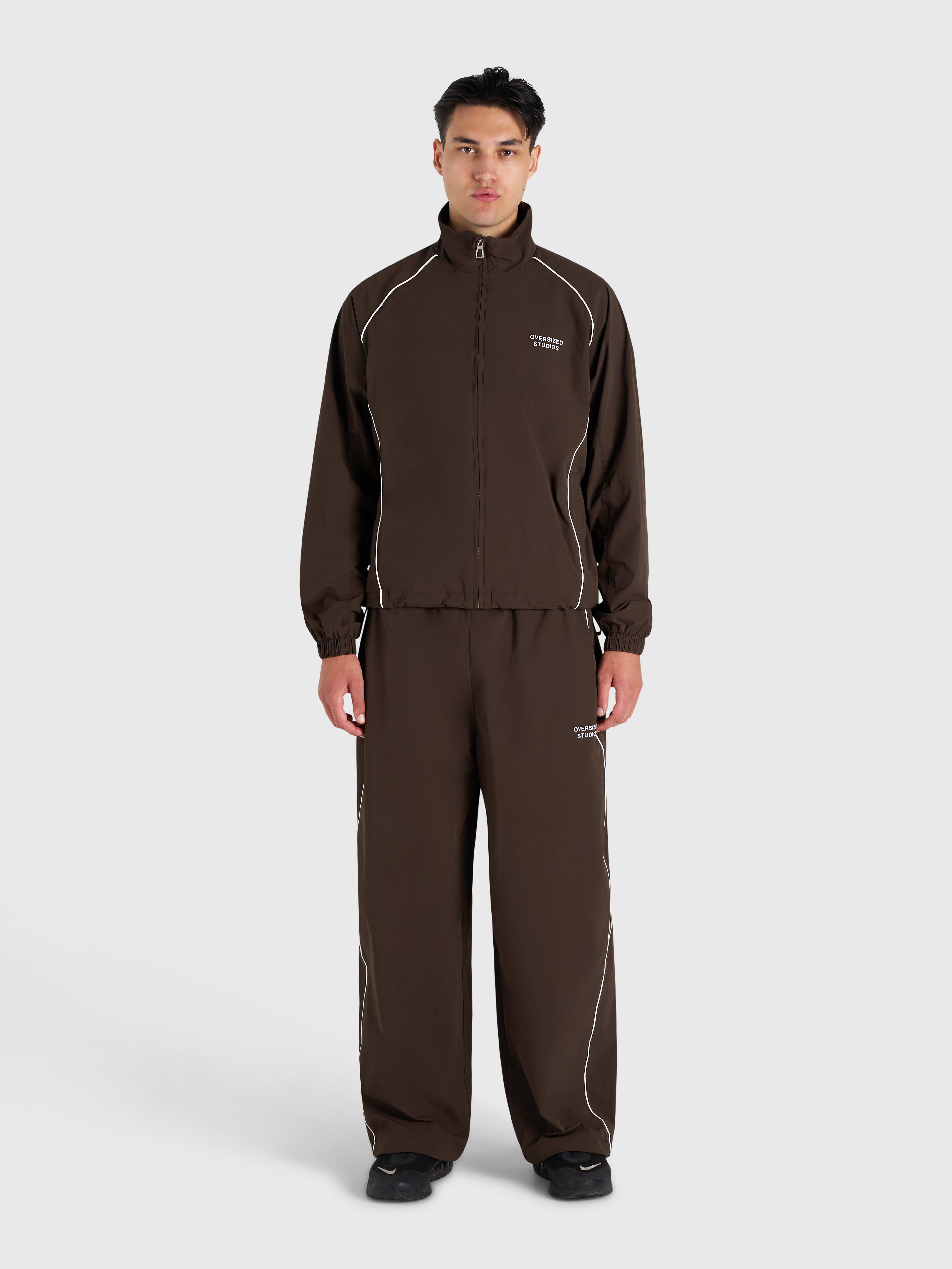 Active Track Jacket - Brown/White