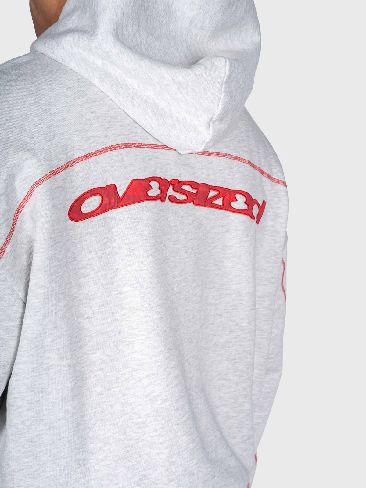 Corner Hoodie - Cloudy Grey/Red