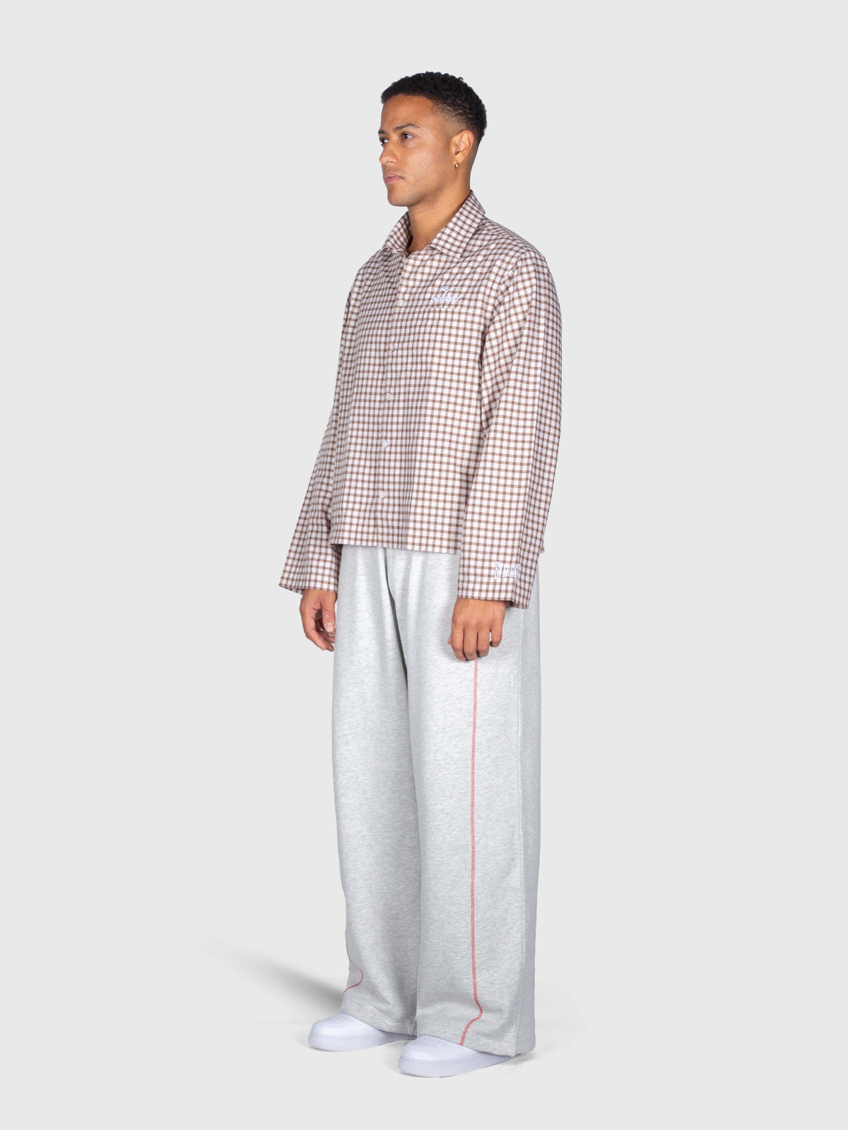 Checkered Long Sleeve Shirt - Brown