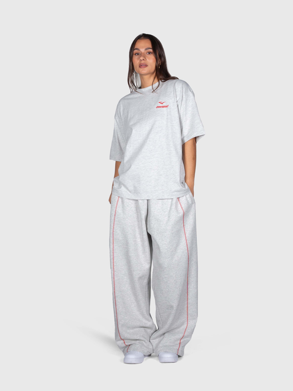 Union Box Tee - Cloudy Grey/Red/Black