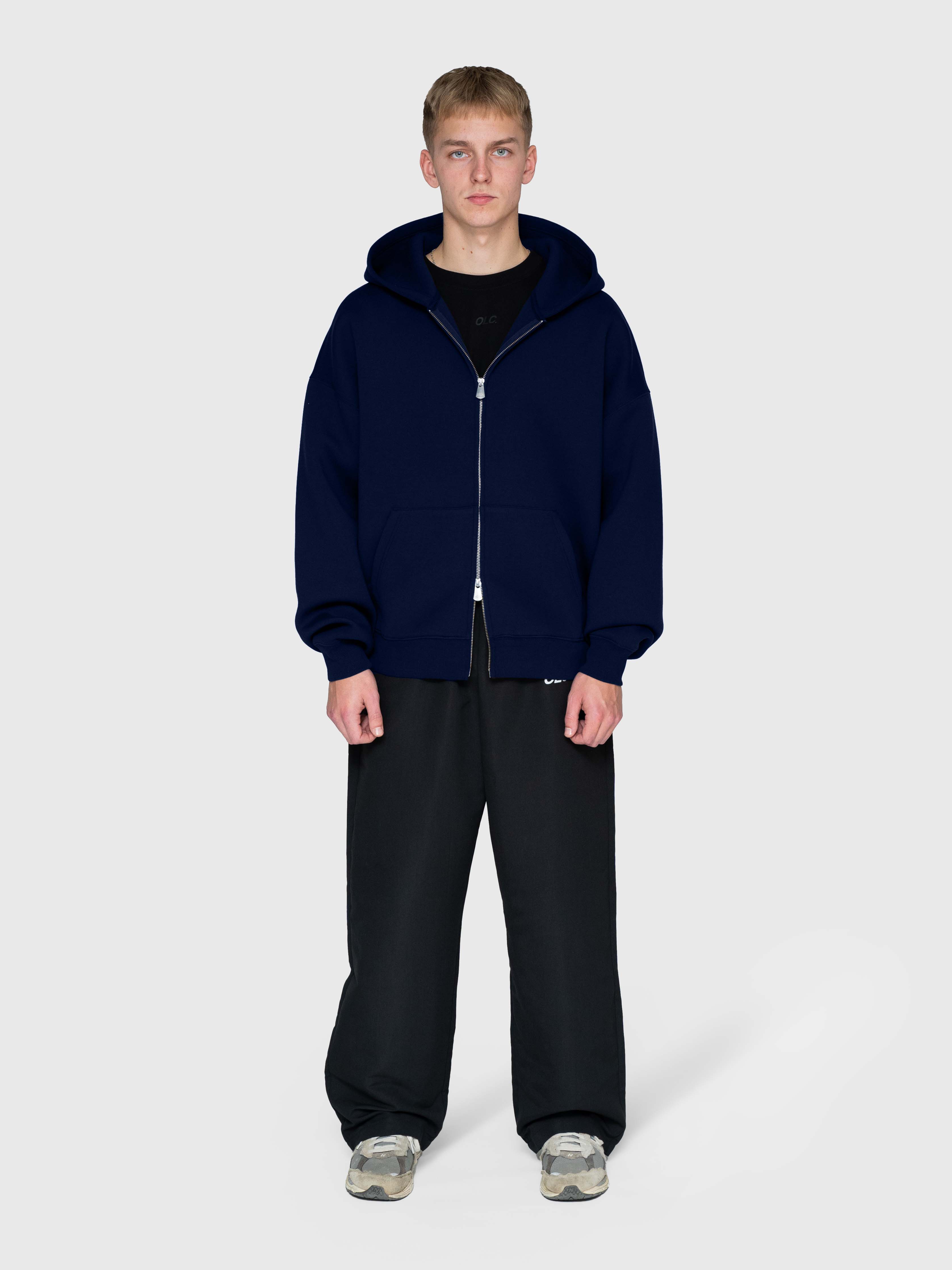 Scuba Embossed Zip Hoodie - Midnight Navy