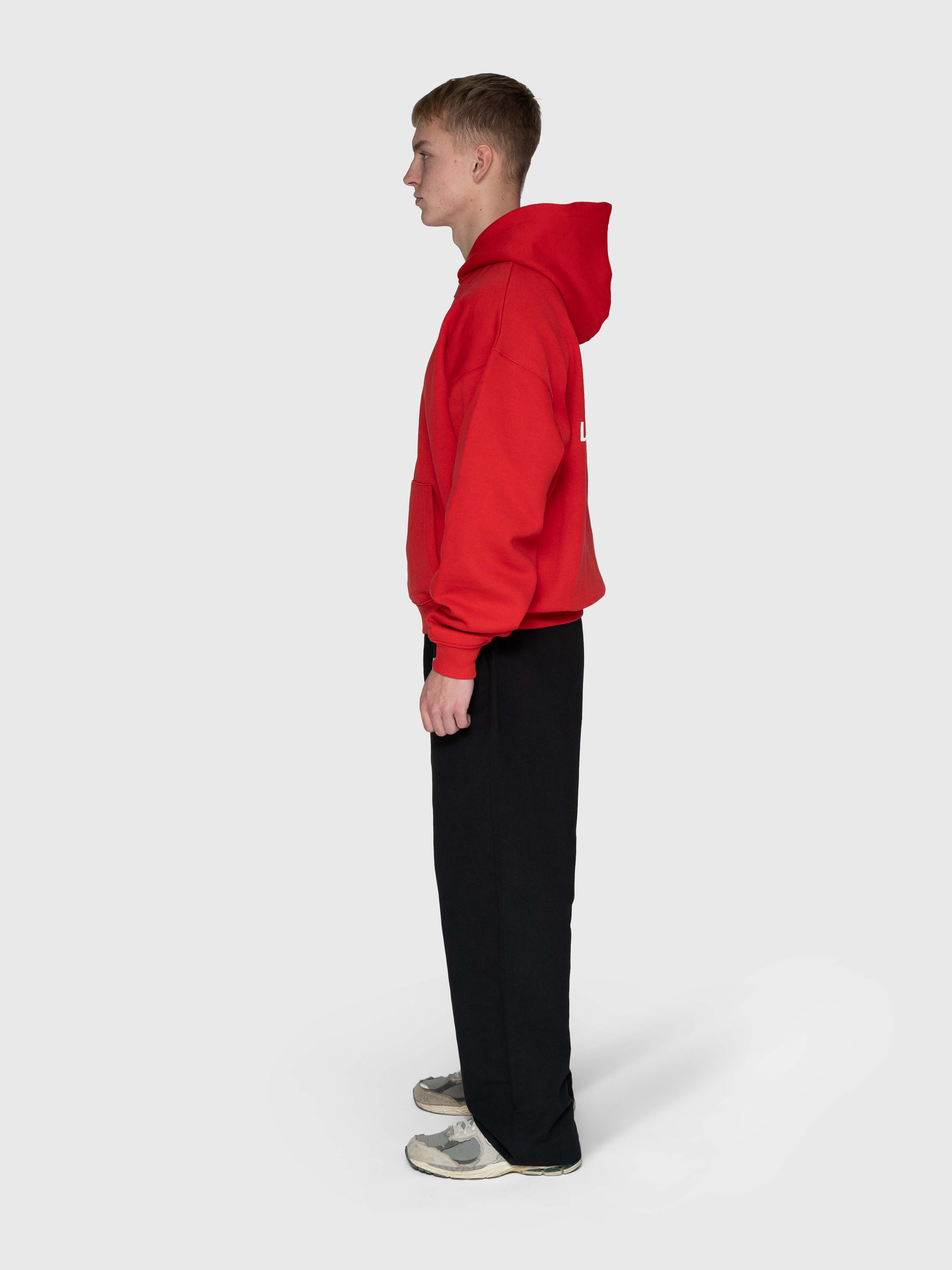 Confidence Zip Hoodie - Red/White