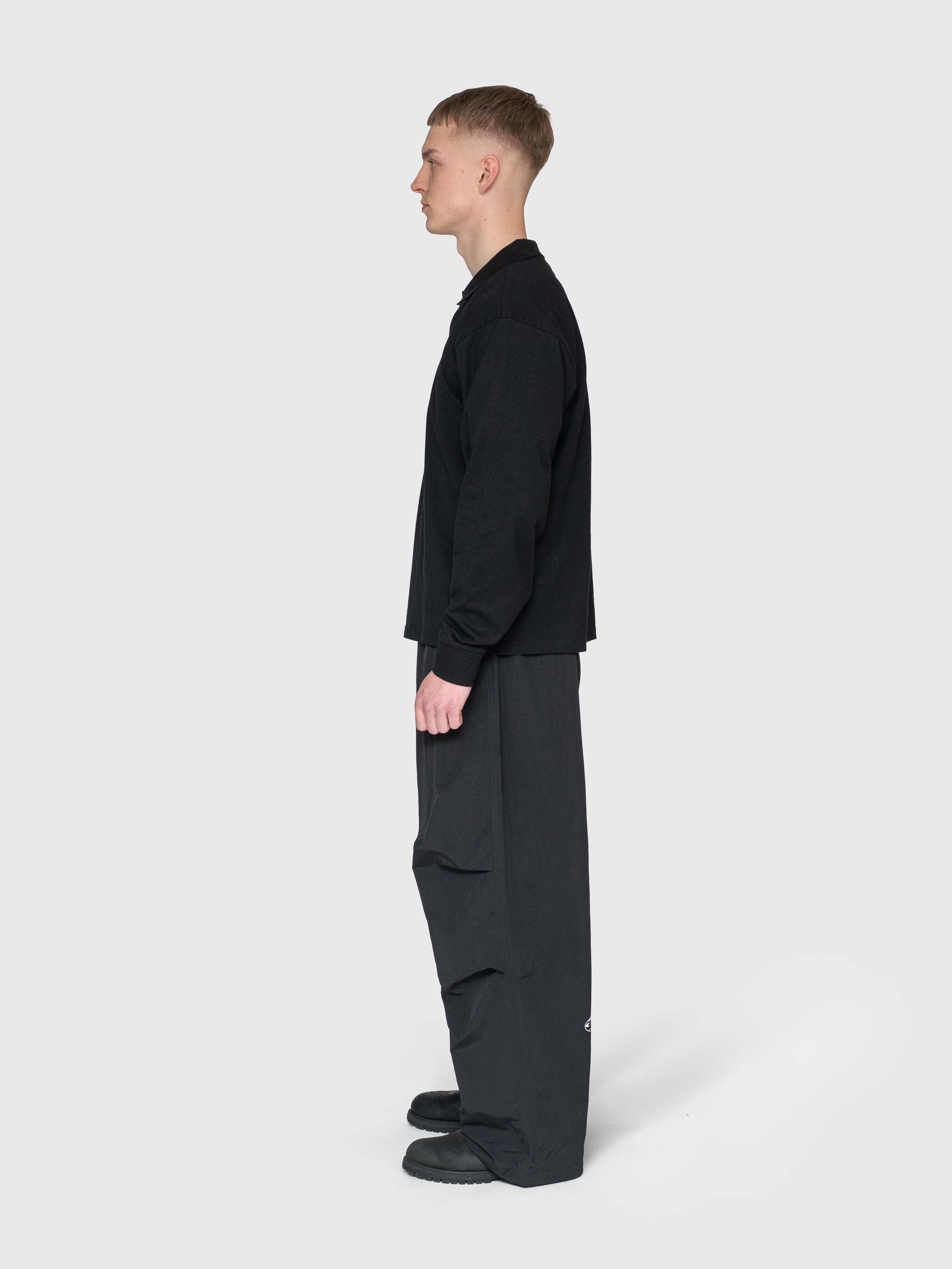 AW Polo Long Sleeve - Black/Black