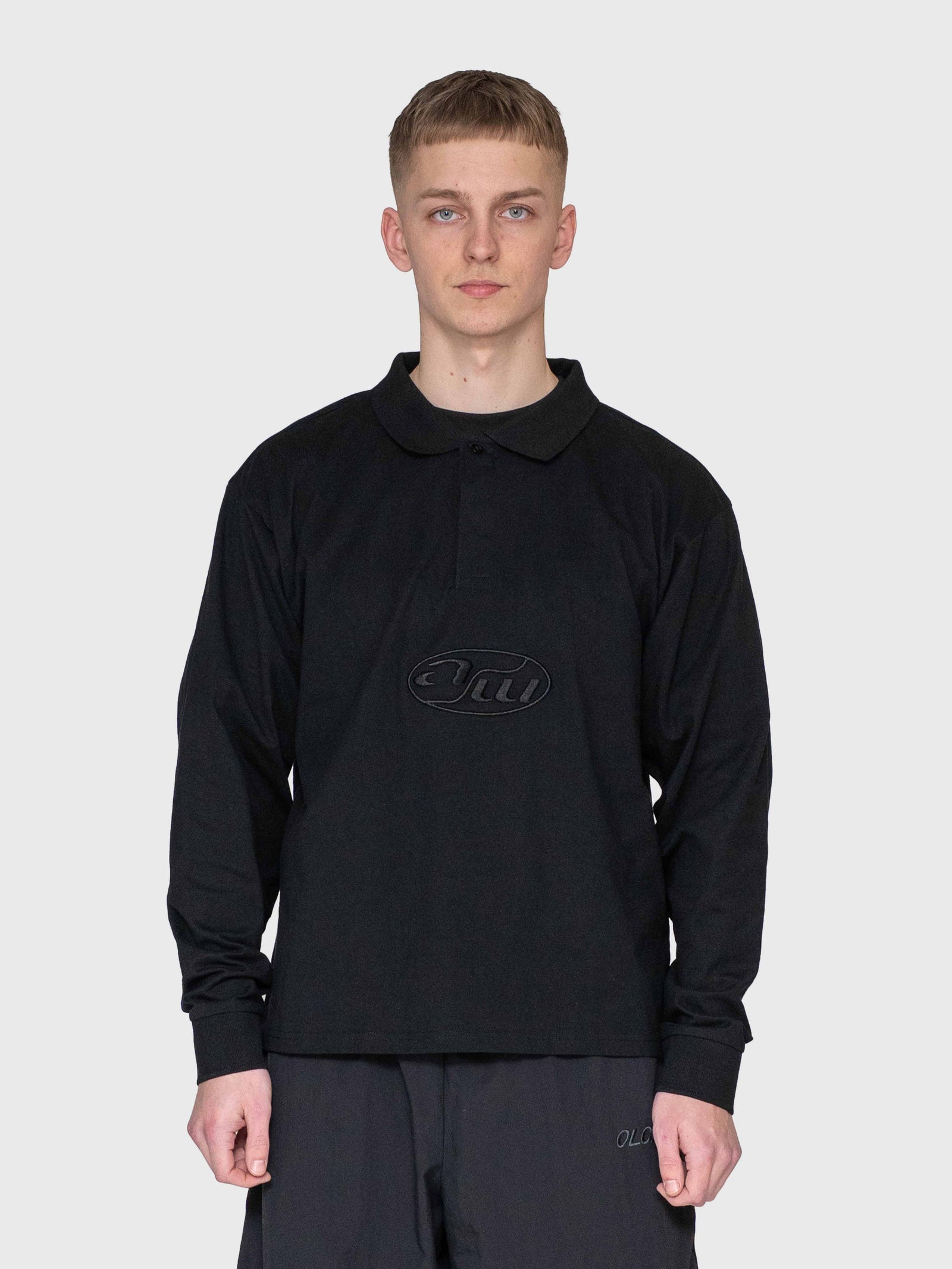 AW Polo Long Sleeve - Black/Black