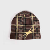 Check Beanie - Brown/Yellow