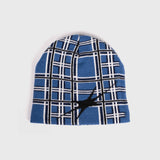 Check Beanie - Blue/White