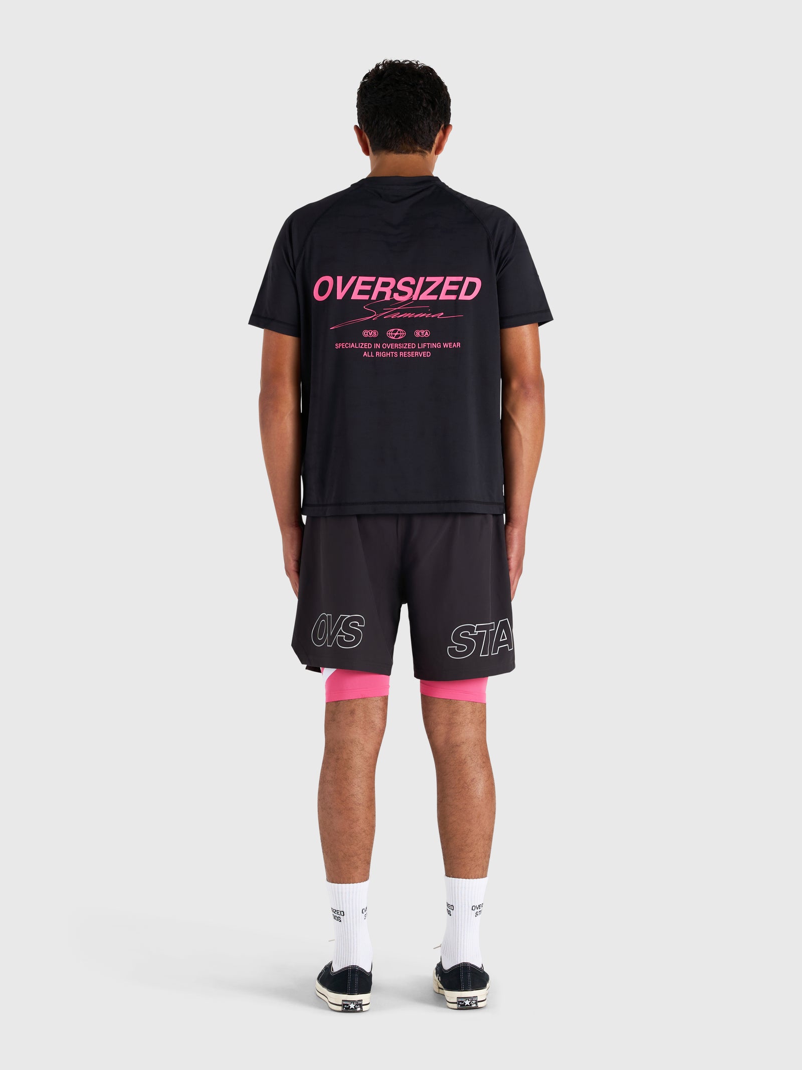 Stamina 2-1 Shorts - Black/Pink
