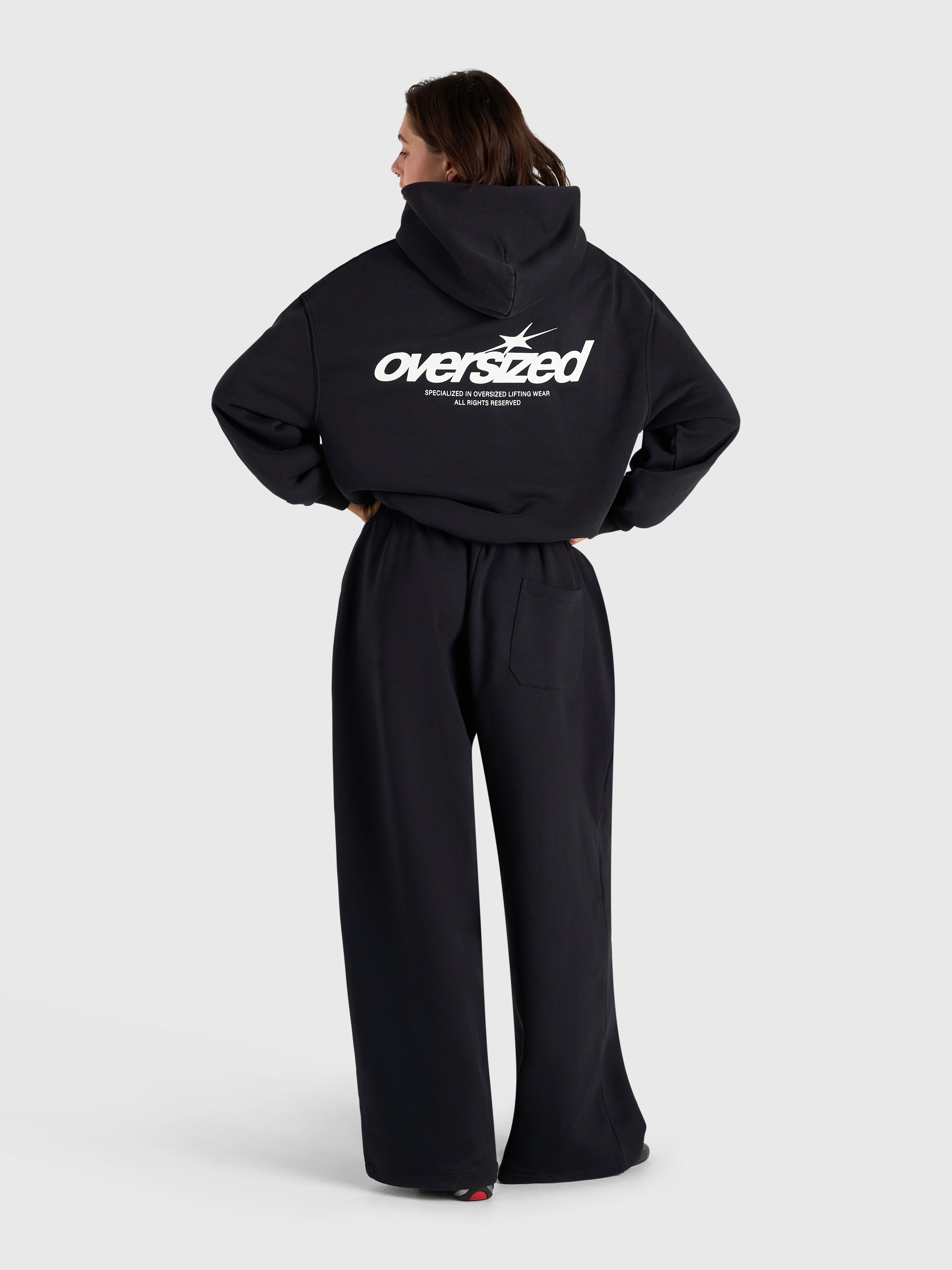 Cursive Hoodie - Vintage Black/White