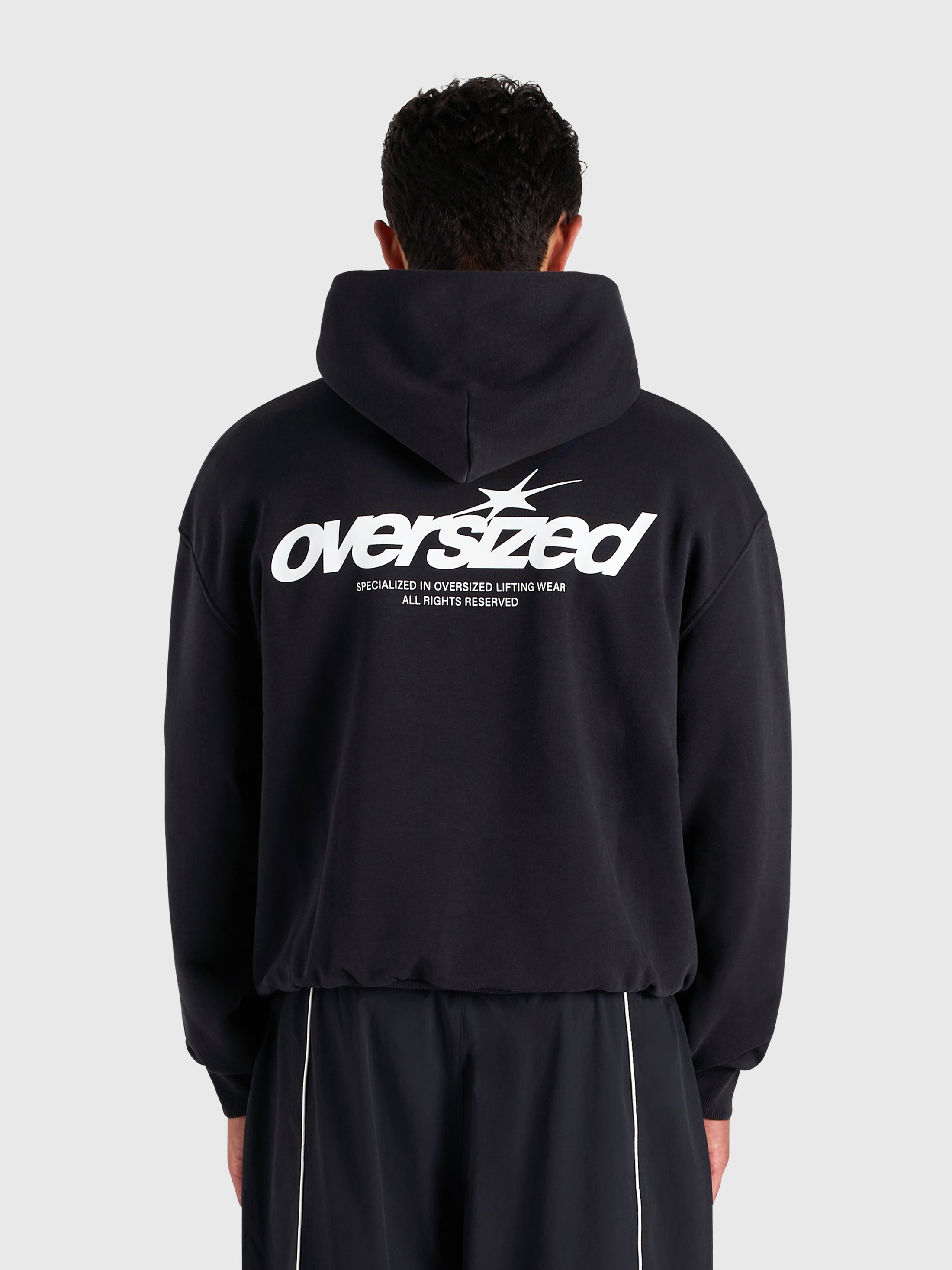 Cursive Hoodie - Vintage Black/White