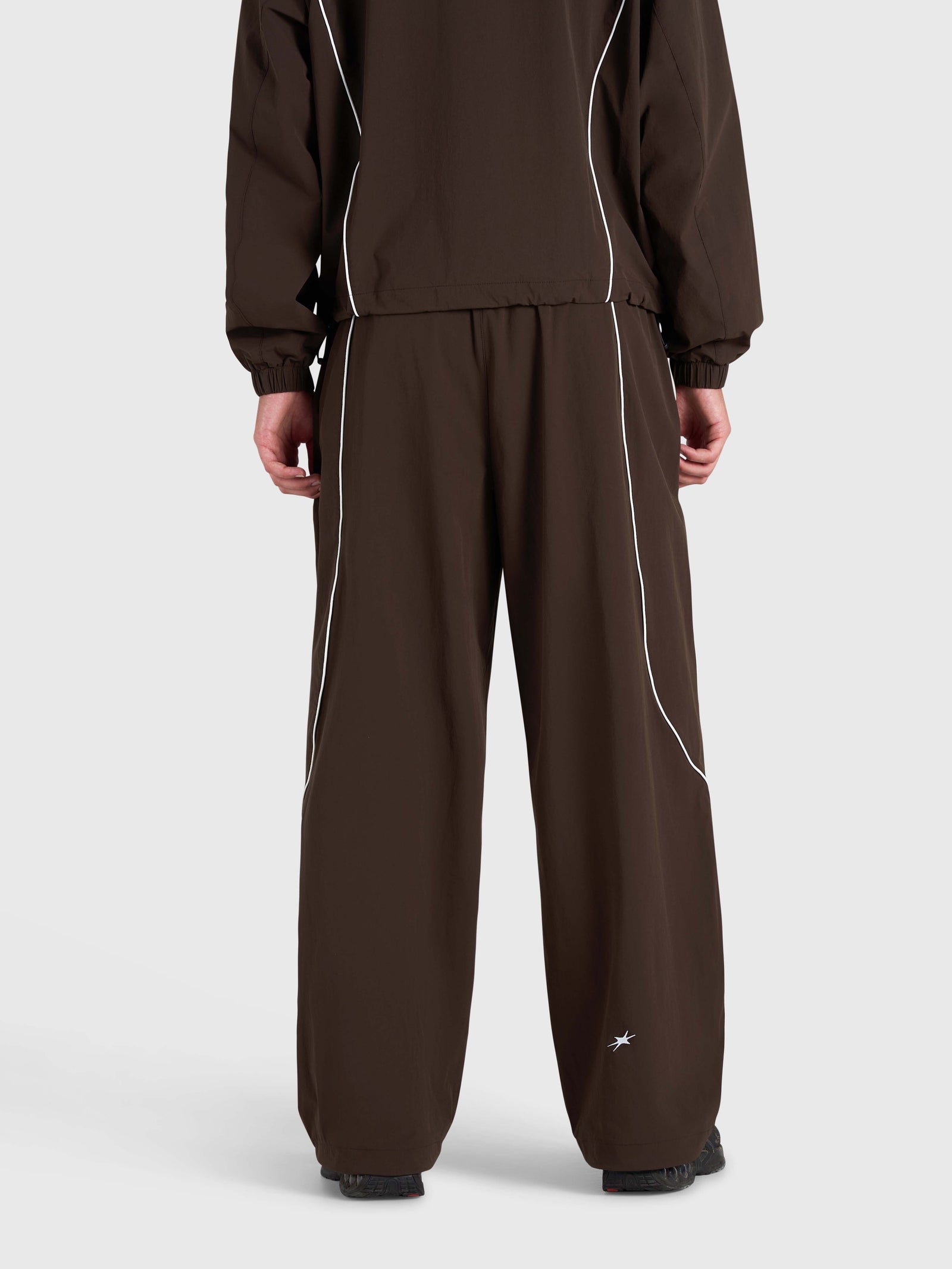 Active Track Pants - Brown/White