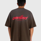 Cursive Heavy Box Tee - Vintage Brown/Red