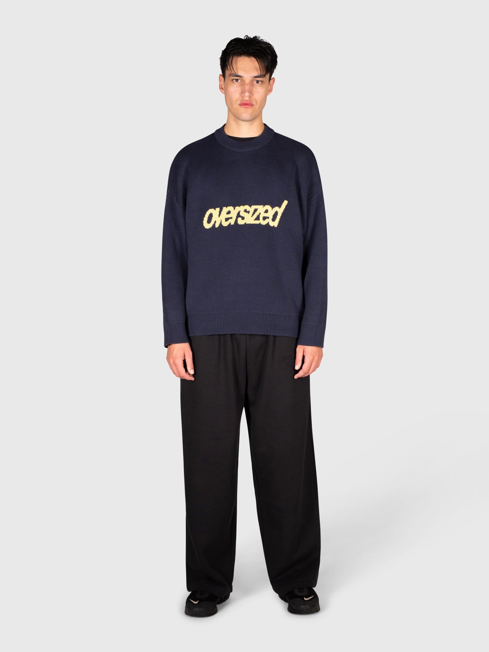 Logo Knit Sweater - Navy/Yellow