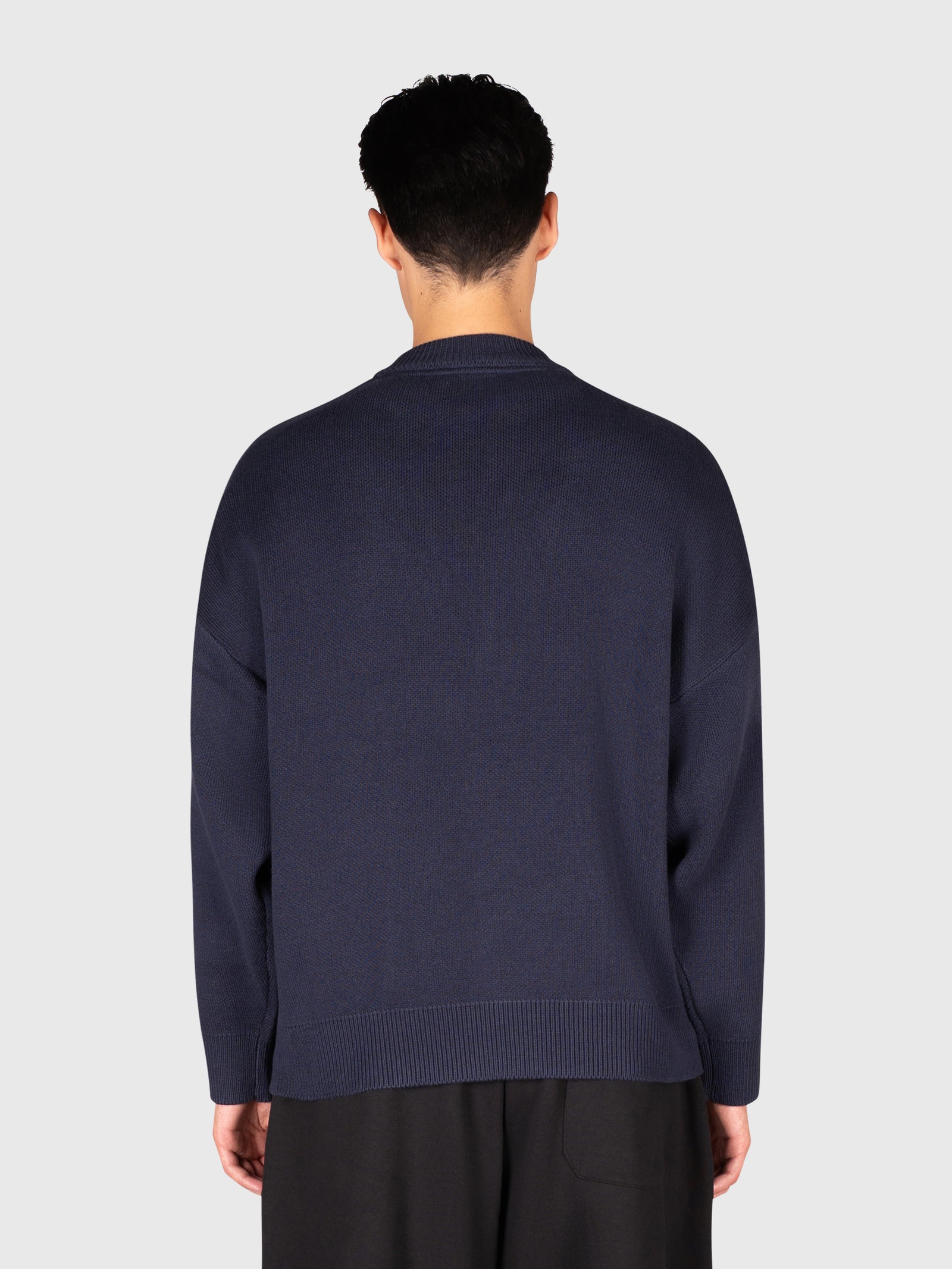 Logo Knit Sweater - Navy/Yellow