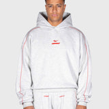 Corner Hoodie - Cloudy Grey/Red