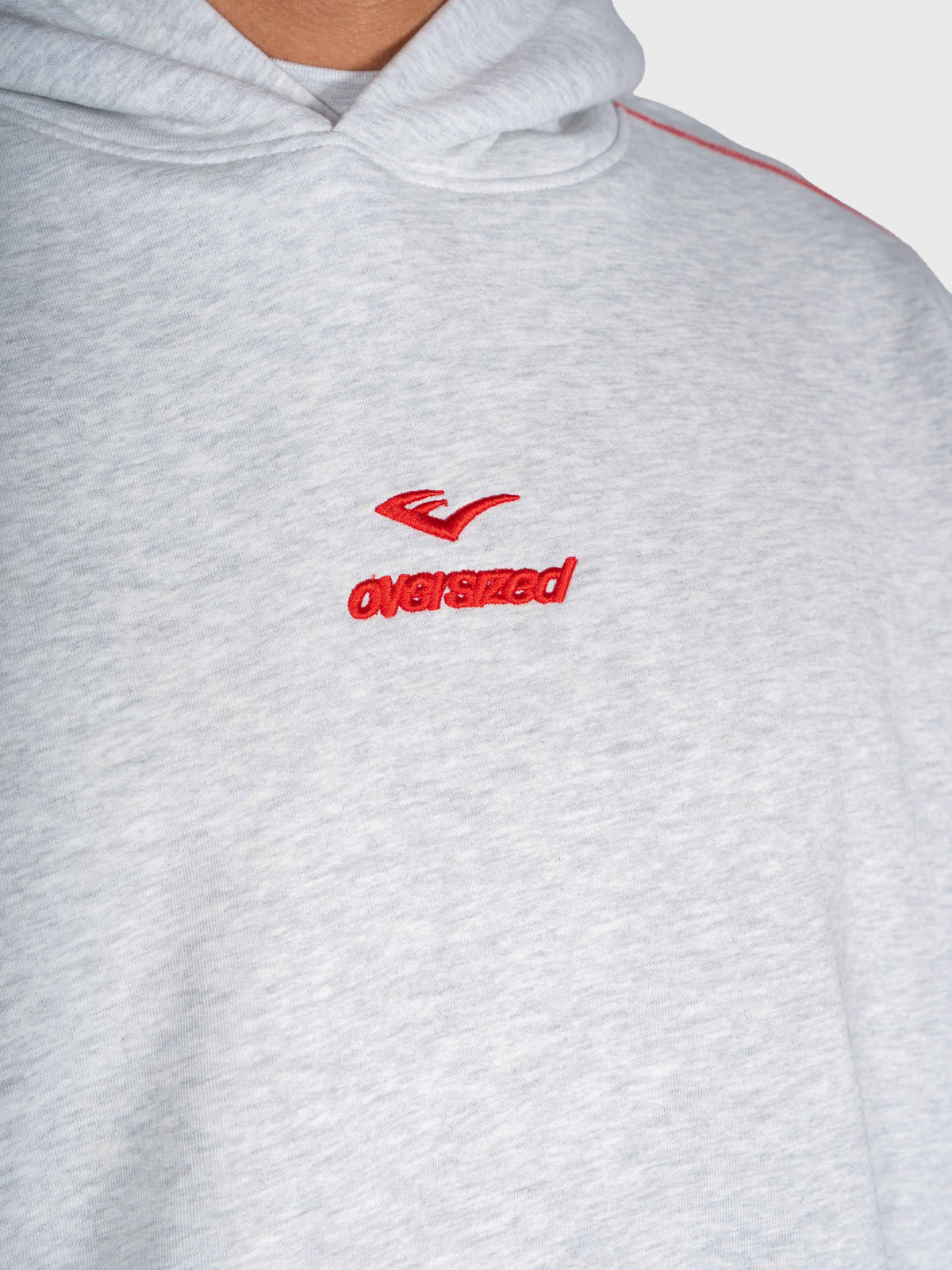 Corner Hoodie - Cloudy Grey/Red