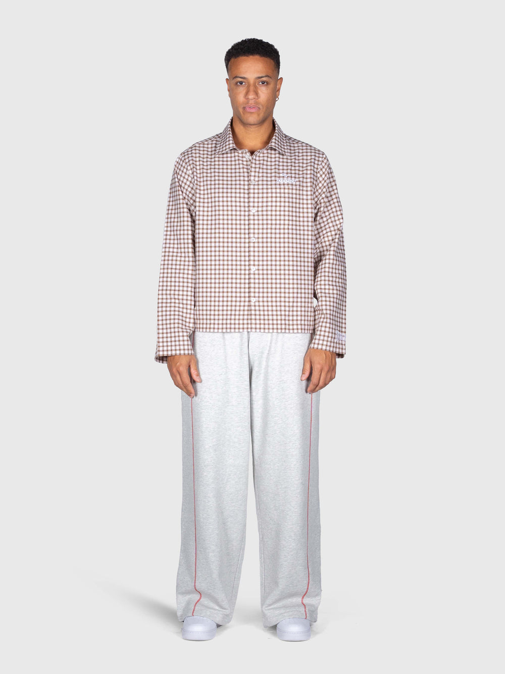 Checkered Long Sleeve Shirt - Brown