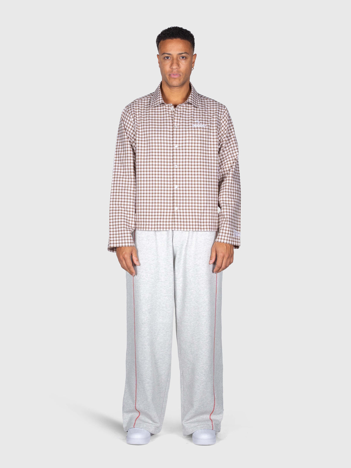 Checkered Long Sleeve Shirt - Brown