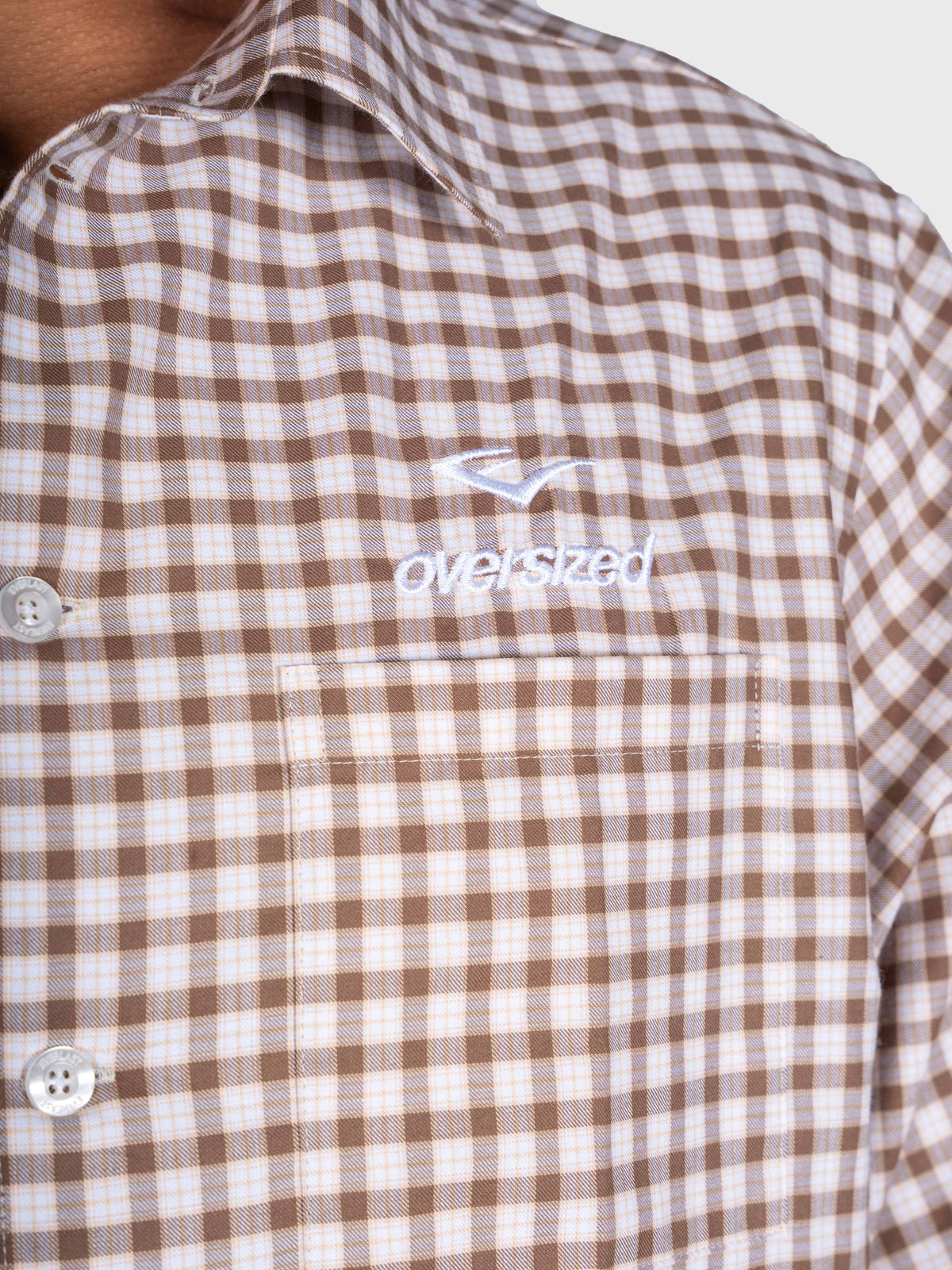 Checkered Long Sleeve Shirt - Brown