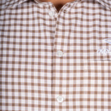 Checkered Long Sleeve Shirt - Brown