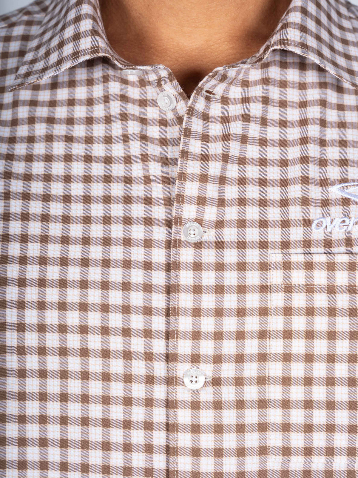 Checkered Long Sleeve Shirt - Brown
