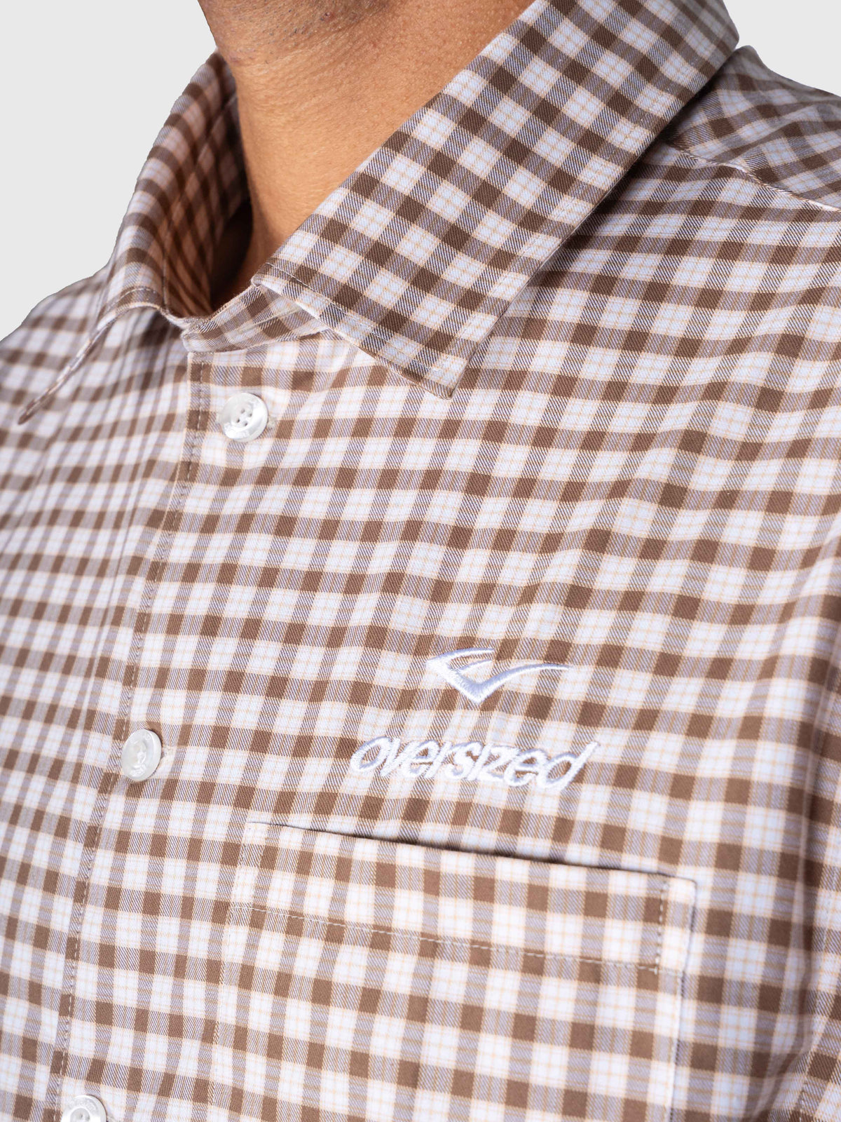 Checkered Long Sleeve Shirt - Brown