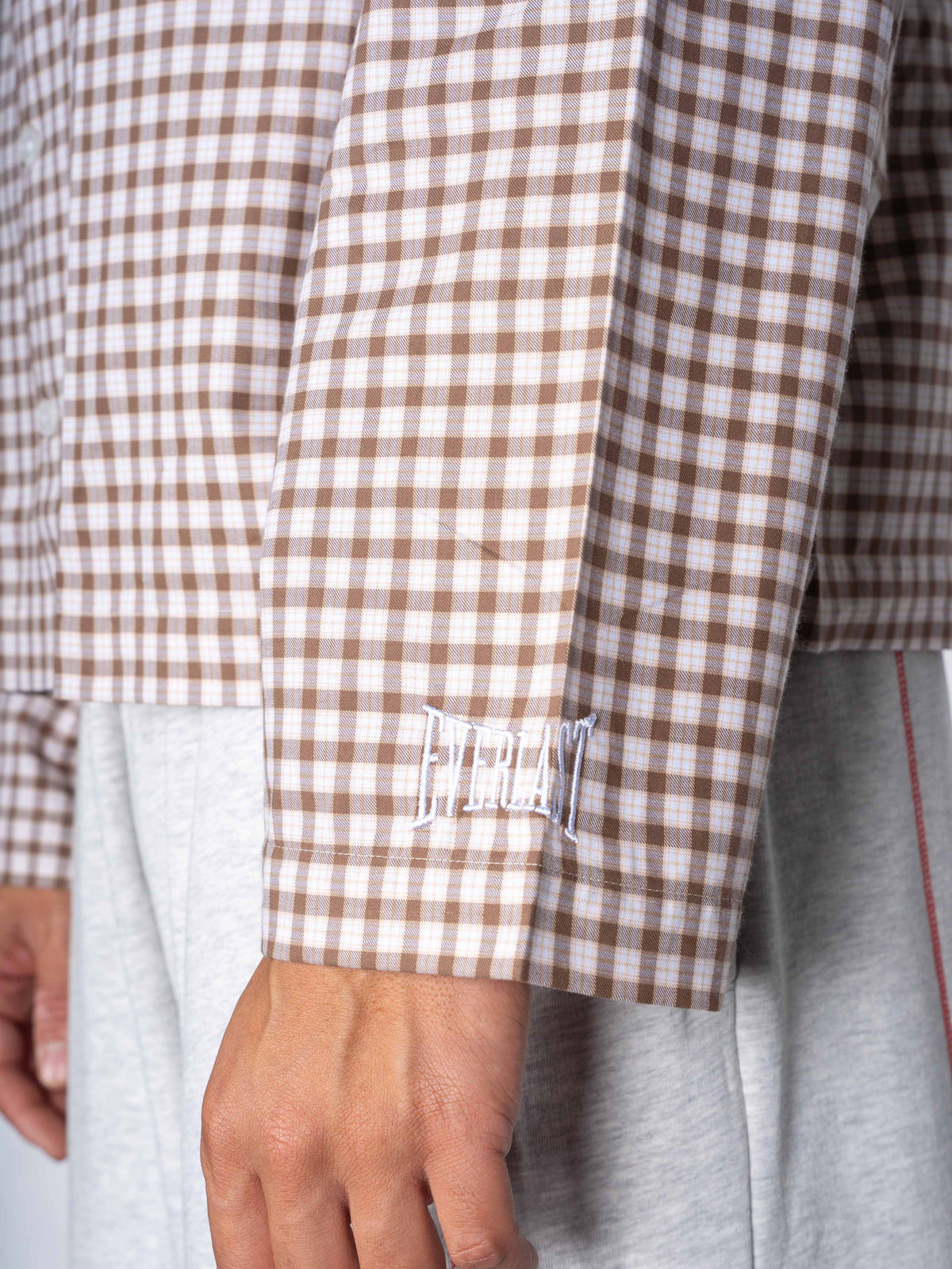 Checkered Long Sleeve Shirt - Brown