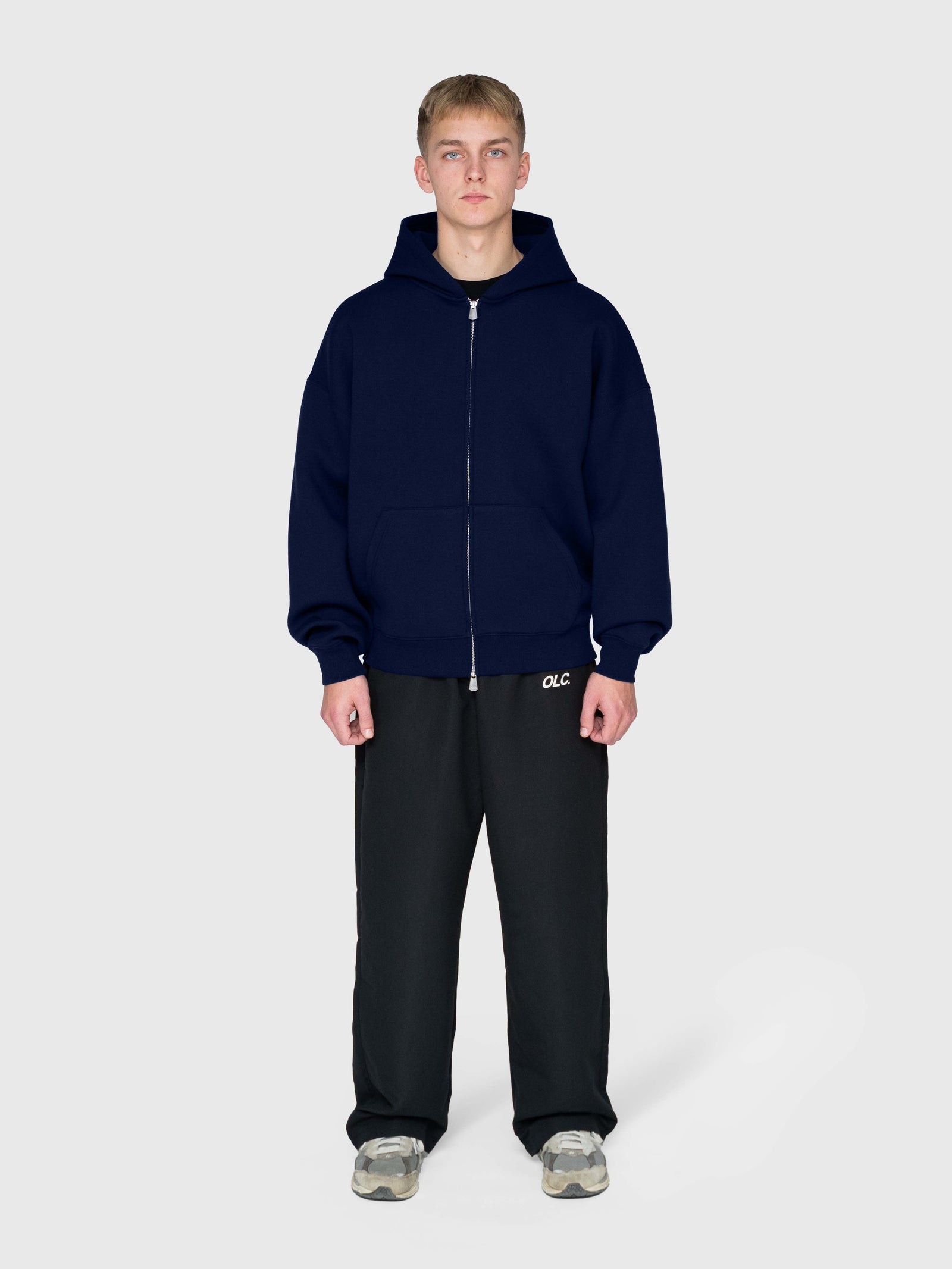 Scuba Embossed Zip Hoodie - Midnight Navy