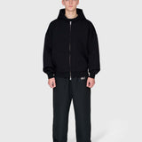 Scuba Embossed Zip Hoodie - Black