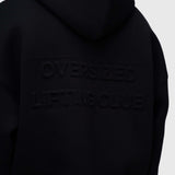 Scuba Embossed Zip Hoodie - Black