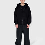 Scuba Embossed Zip Hoodie - Black