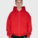Confidence Zip Hoodie - Red/White