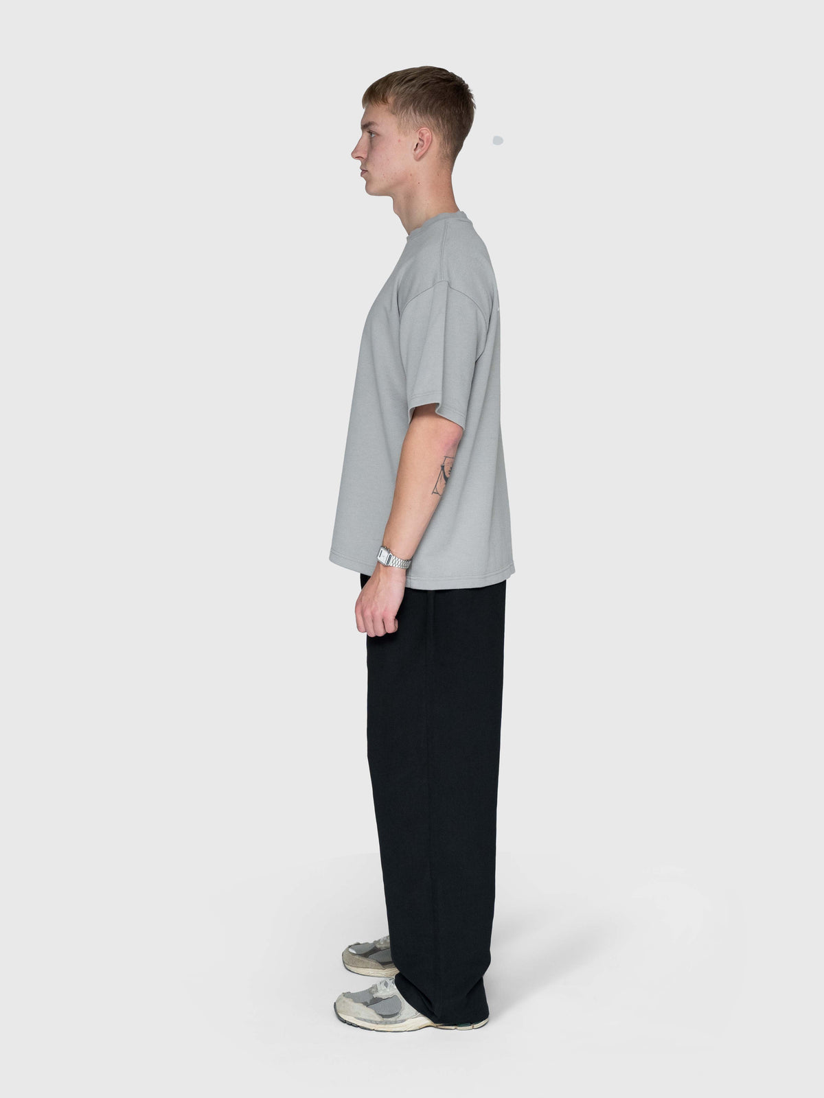 Interlock Stamina Box Tee - Neutral Grey/White