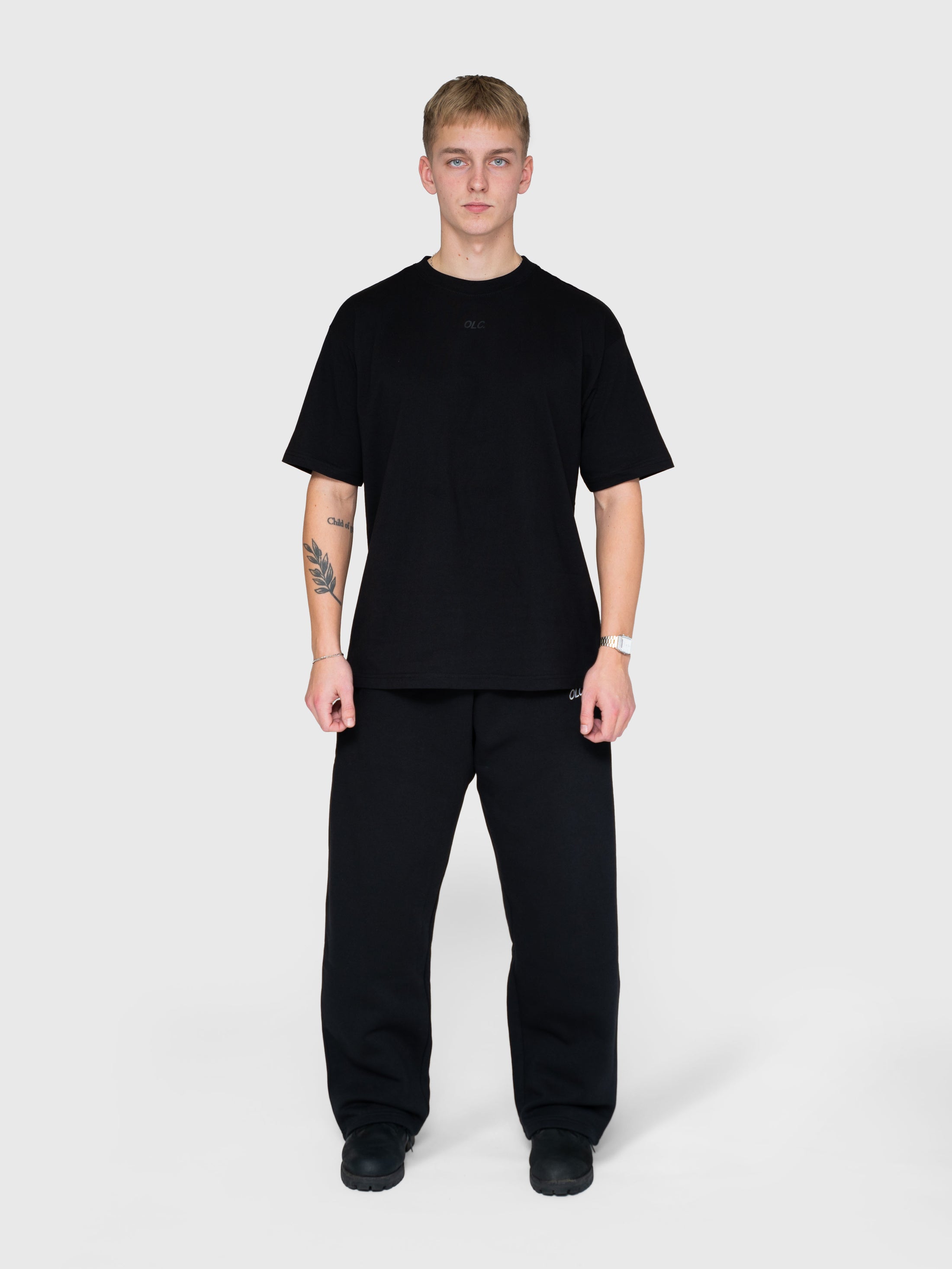 Logo Straight Sweatpants - Black/White