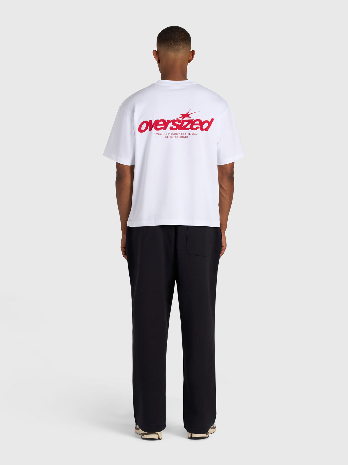 Cursive Box Tee - White/Red
