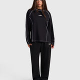 Contrast Raglan Long Sleeve - Black/White