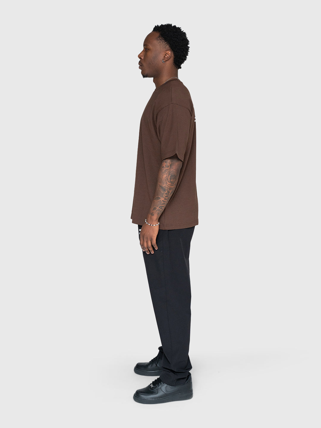 Confidence Heavyweight Box Tee - Brown/White