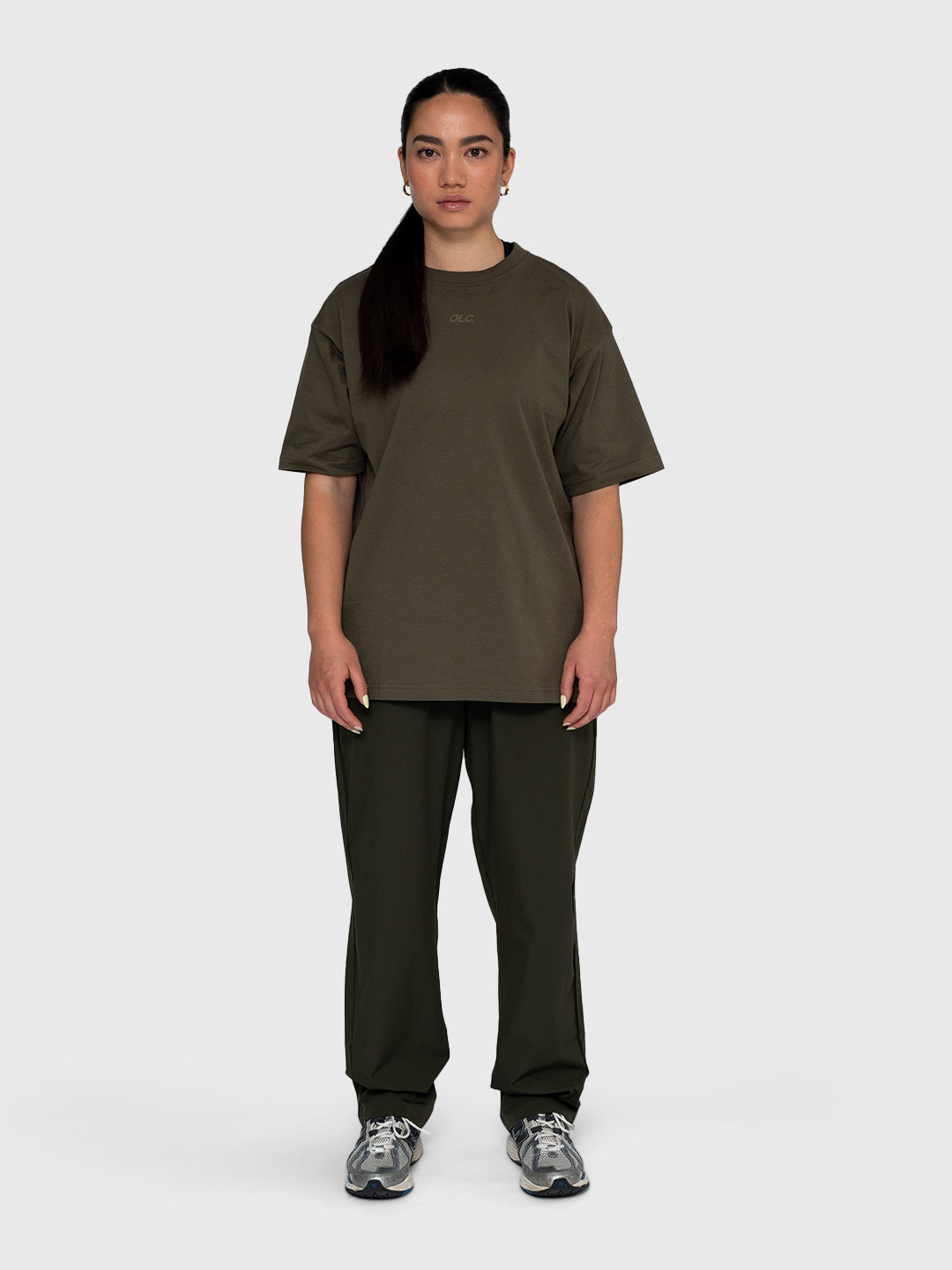Logo Tech Pants - Khaki/White