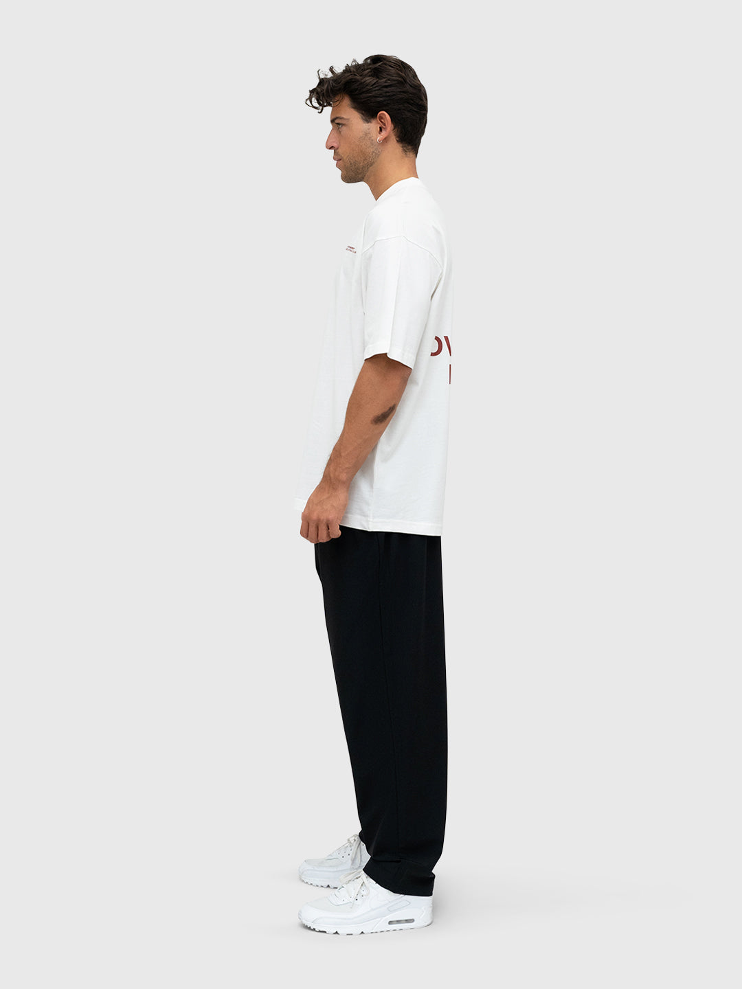 Consistency Box Tee - Cream/Burgundy