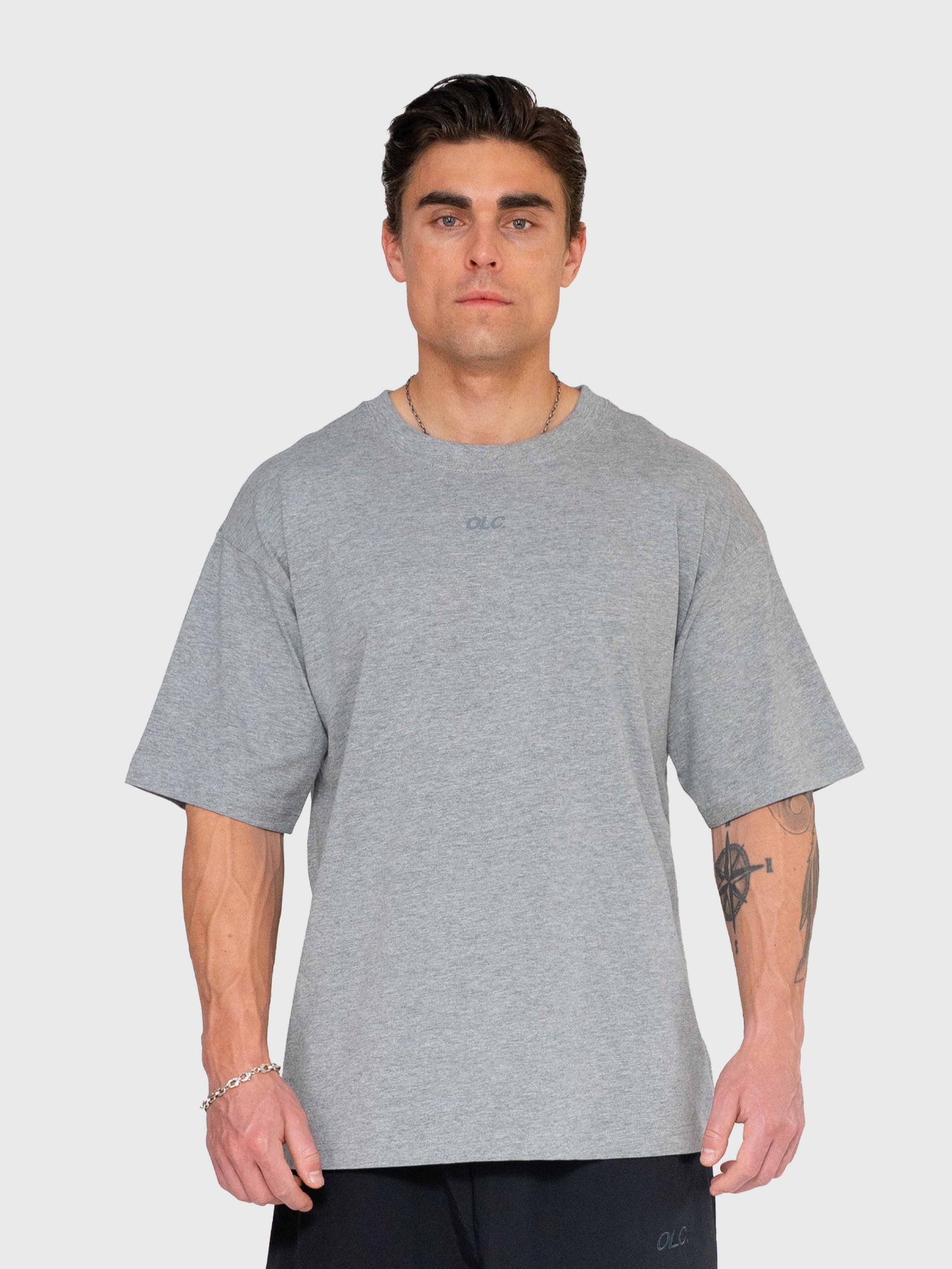 Confidence Box Tee - Melange Grey/Black