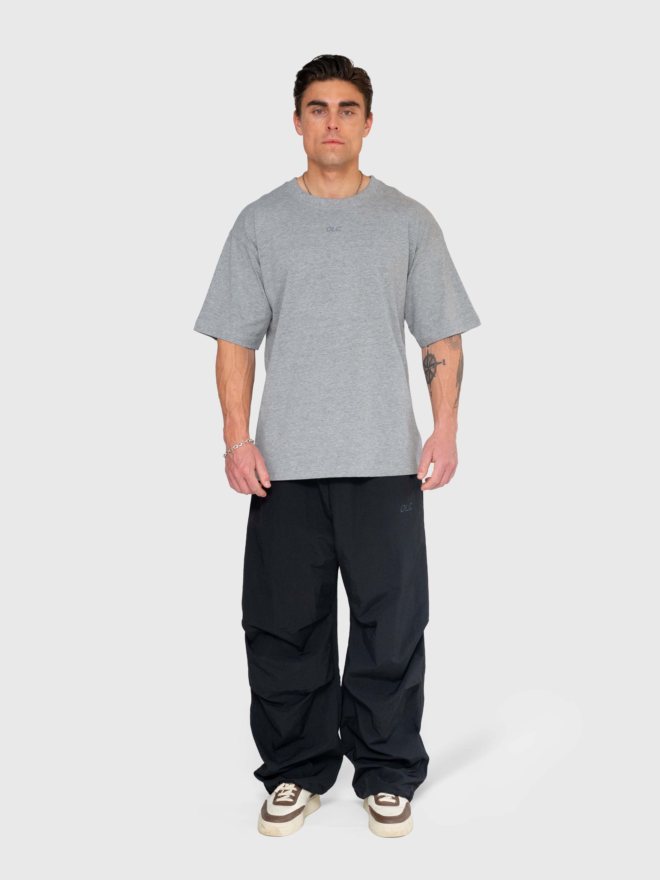 Confidence Box Tee - Melange Grey/Black