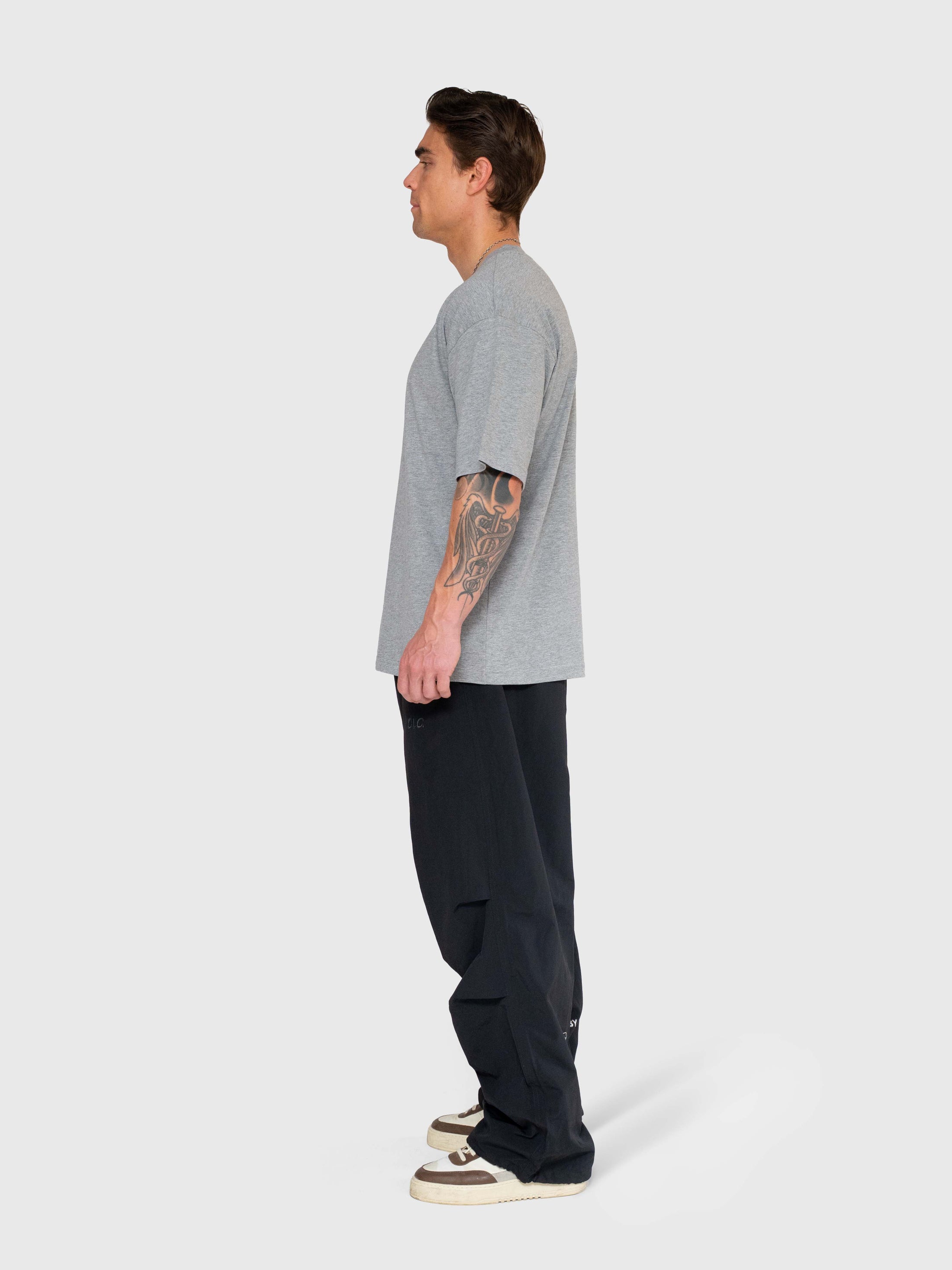Confidence Box Tee - Melange Grey/Black