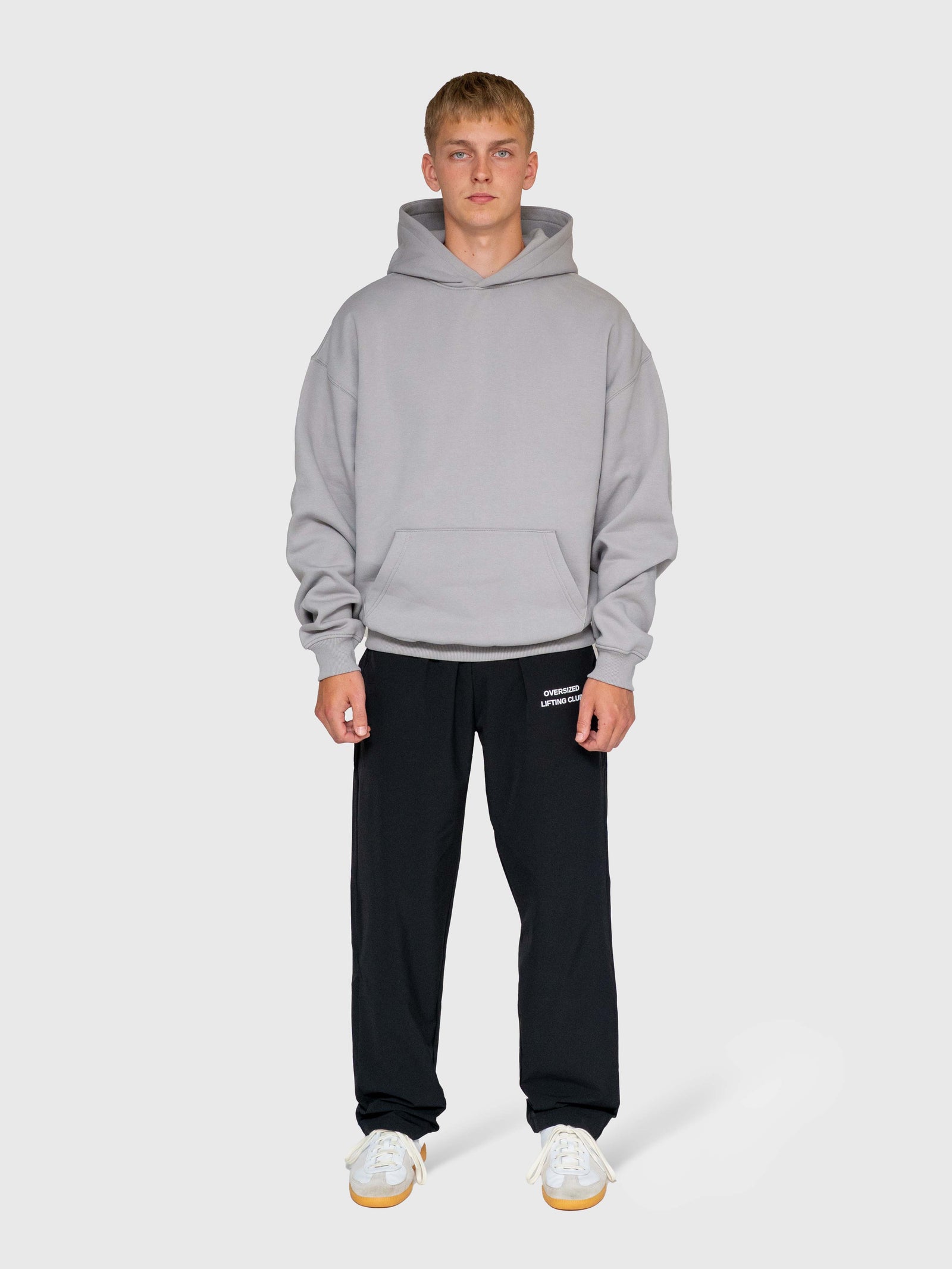 Long Run Hoodie - Neutral Grey/White