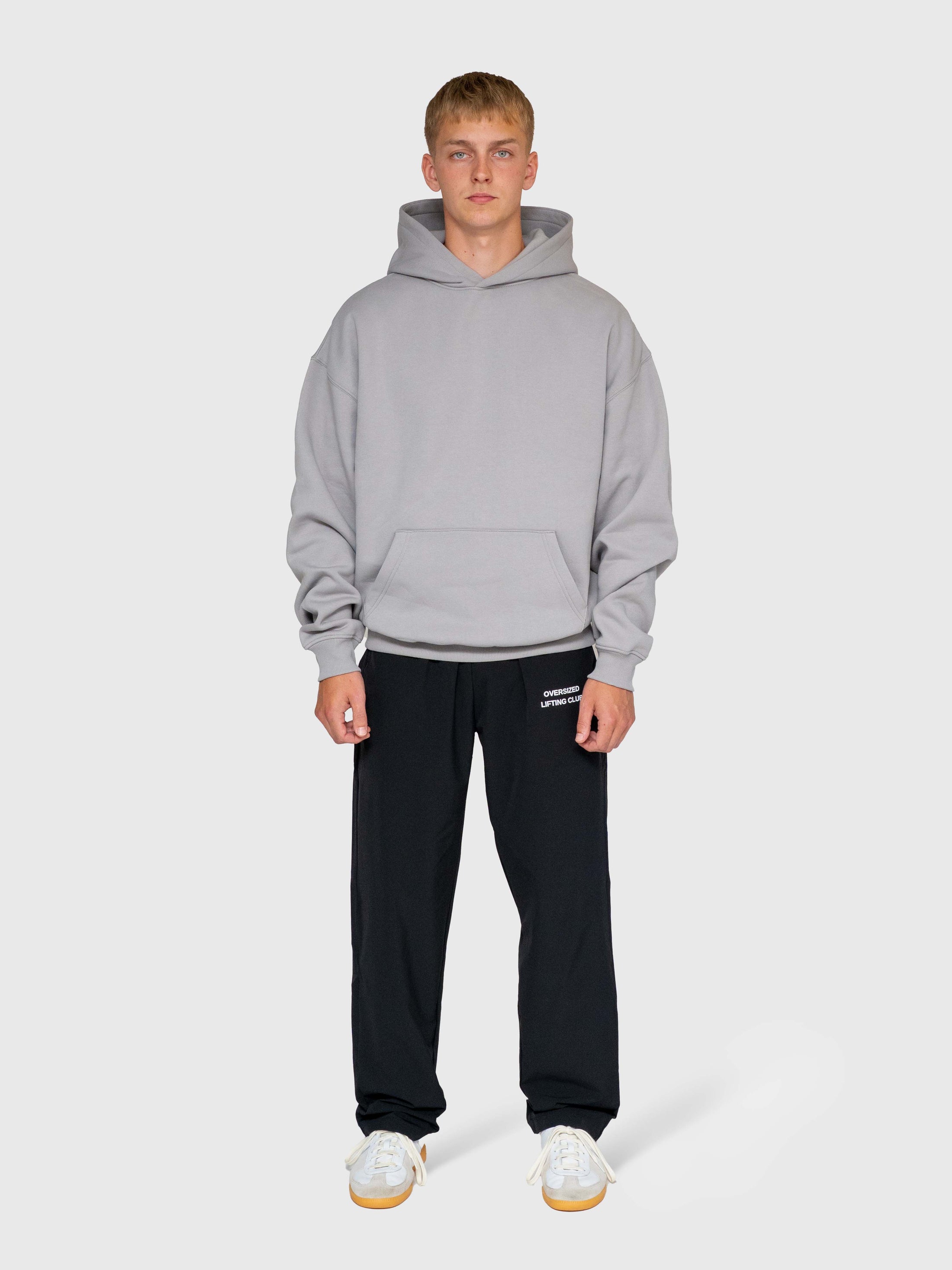 Long Run Hoodie - Neutral Grey/White