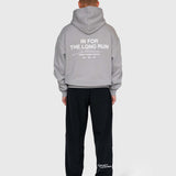 Long Run Hoodie - Neutral Grey/White
