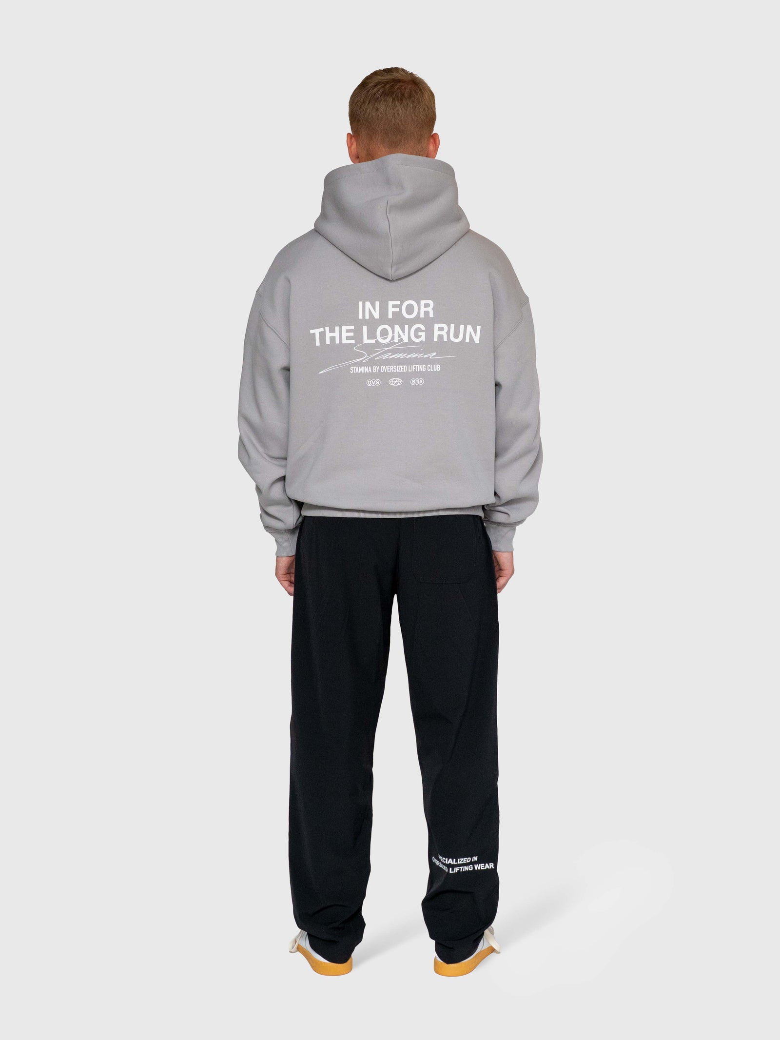 Long Run Hoodie - Neutral Grey/White