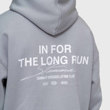 Long Run Hoodie - Neutral Grey/White