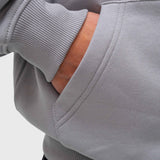 Long Run Hoodie - Neutral Grey/White
