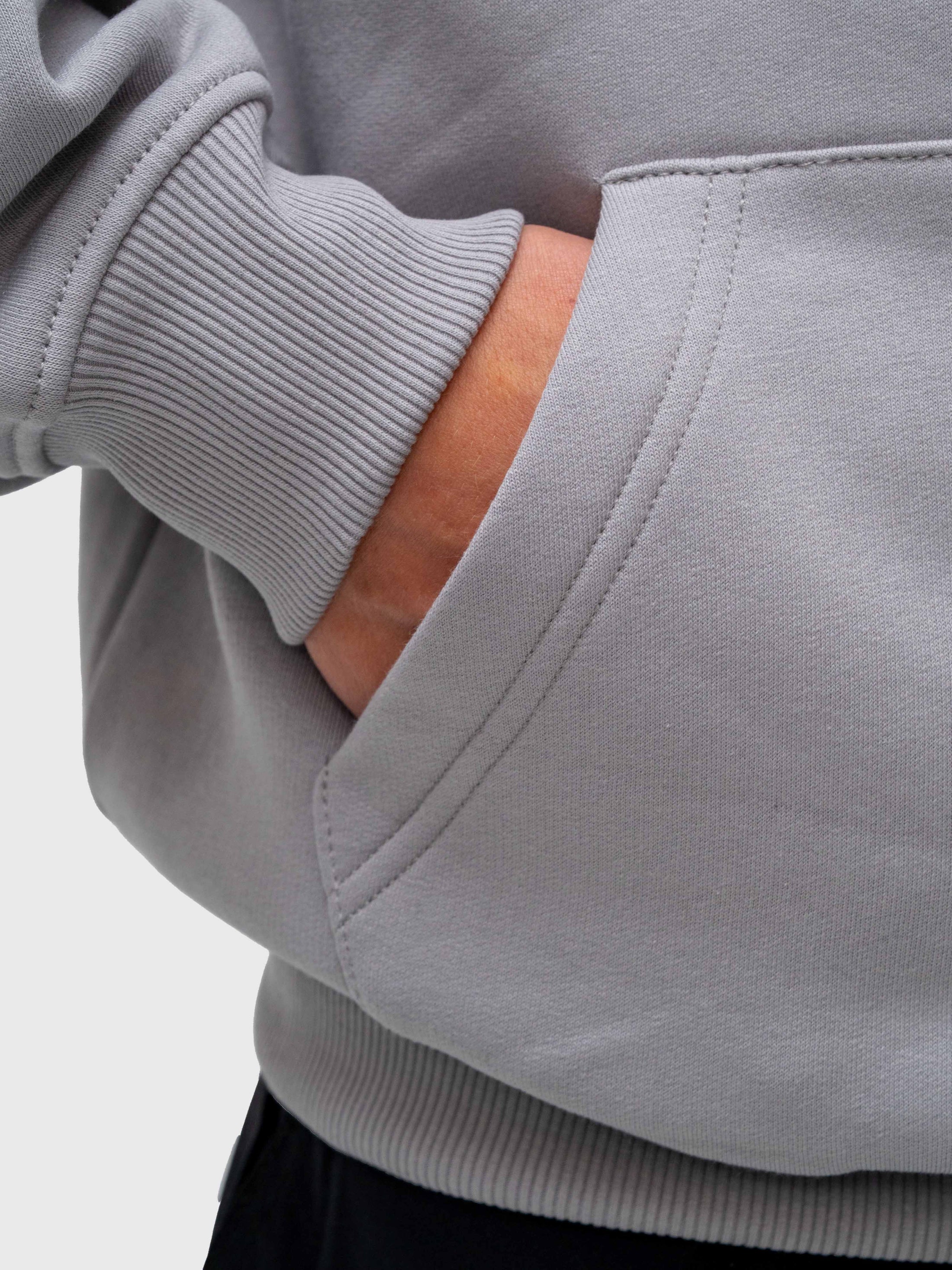 Long Run Hoodie - Neutral Grey/White